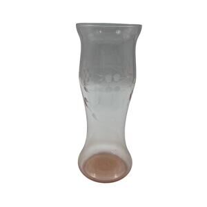 Vintage Pink Depression Glass Floral Etched Vase Thin Delicate Glass 9‎ Inch